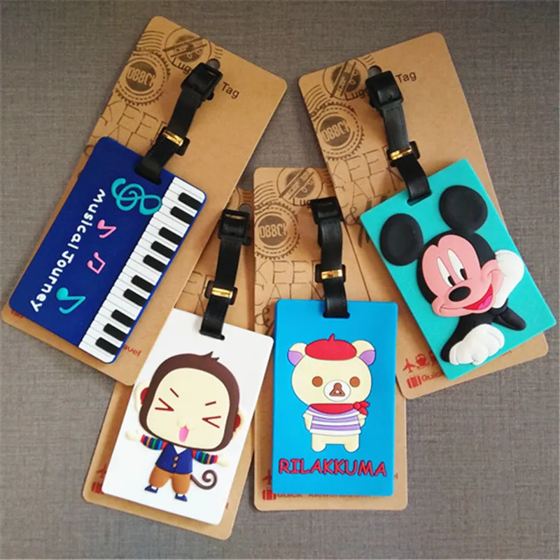 Новый Rilakkuma Piano Micky багажная бирка дорожные аксессуары мультяшный чемодан ID Addres