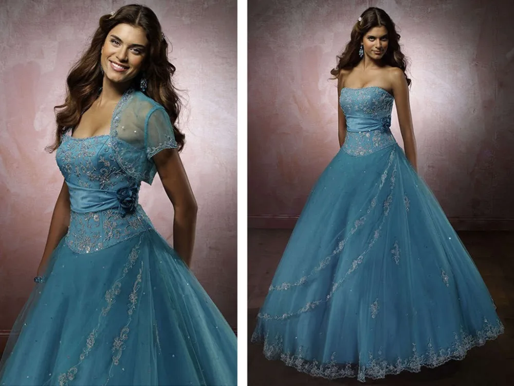 

dresses free shipping 2013 Embroidery Bridal Wedding Gown Prom Ball Evening Dress with Short Bolero Jacket