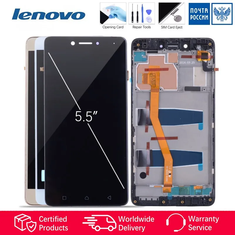 

5.5" Original IPS LCD For Lenovo K6 Note LCD Display Touch Screen with Frame Replacement For Lenovo K6 Note k53a48 LCD Display