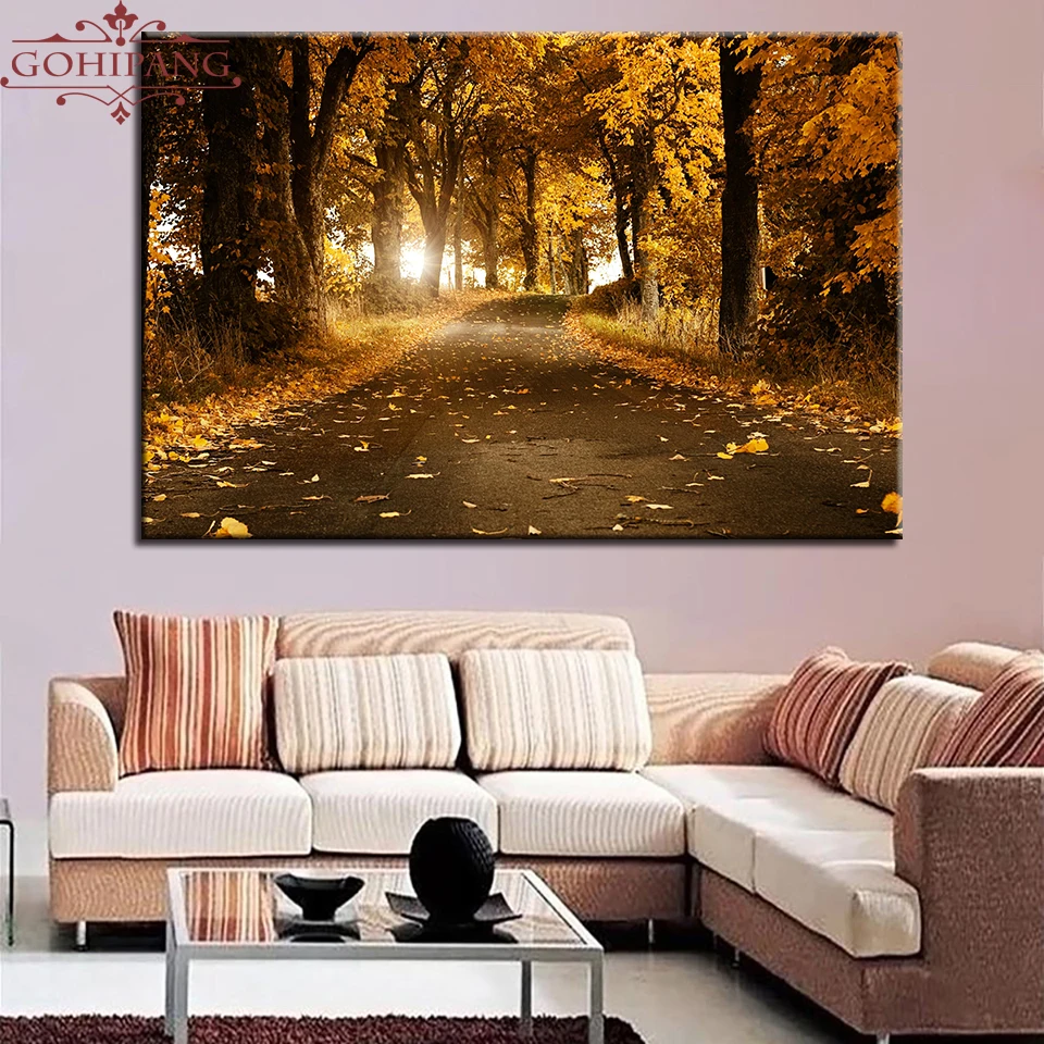 Canvas-Prints-Painting-Wall-Art-Home-Decor-1-Piece-Autumn-Forest-Trail-Fallen-Leaves-Poster-Tree (1)