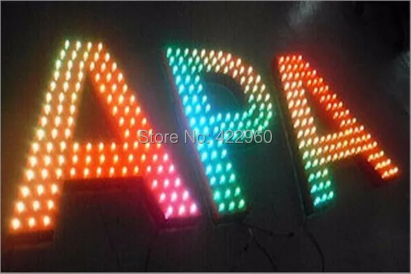 Заводской магазин оцинкованный лист пиксельные RGB буквы, матричные буквы, решетчатые буквы