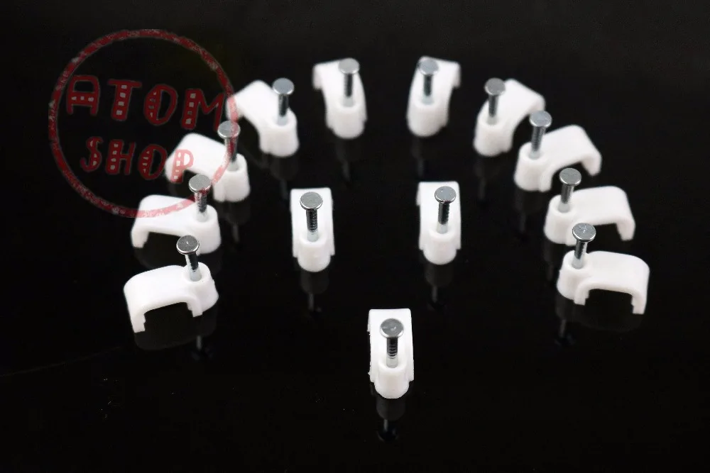 100 PCS 14MM square Cable Wire Wall Hanging Screw Clips Cable Clipsin Cable Clips from Home