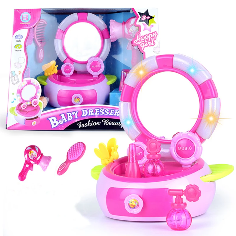 

Pretend Play Makeup Cosmetics Hairdressing Light Music Flash Box Set Educational Preschool Kids Toys For Girls Children Gifts