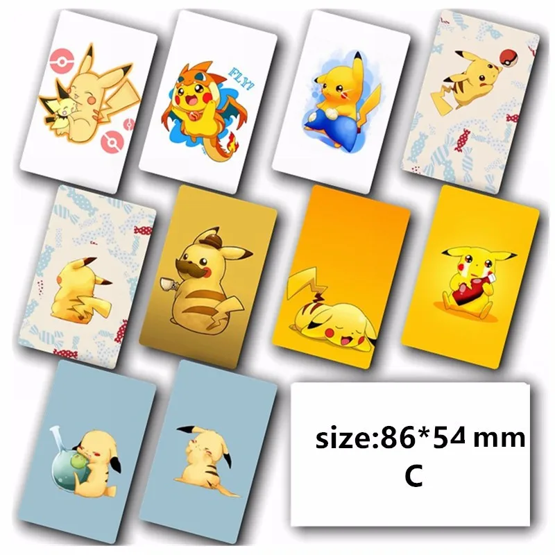10 шт., наклейки Pokemon GO Boy Pikachu DIY, виниловые наклейки для кредитных карт, декоративные художественные наклейки, 3D обои, украшение adesivo