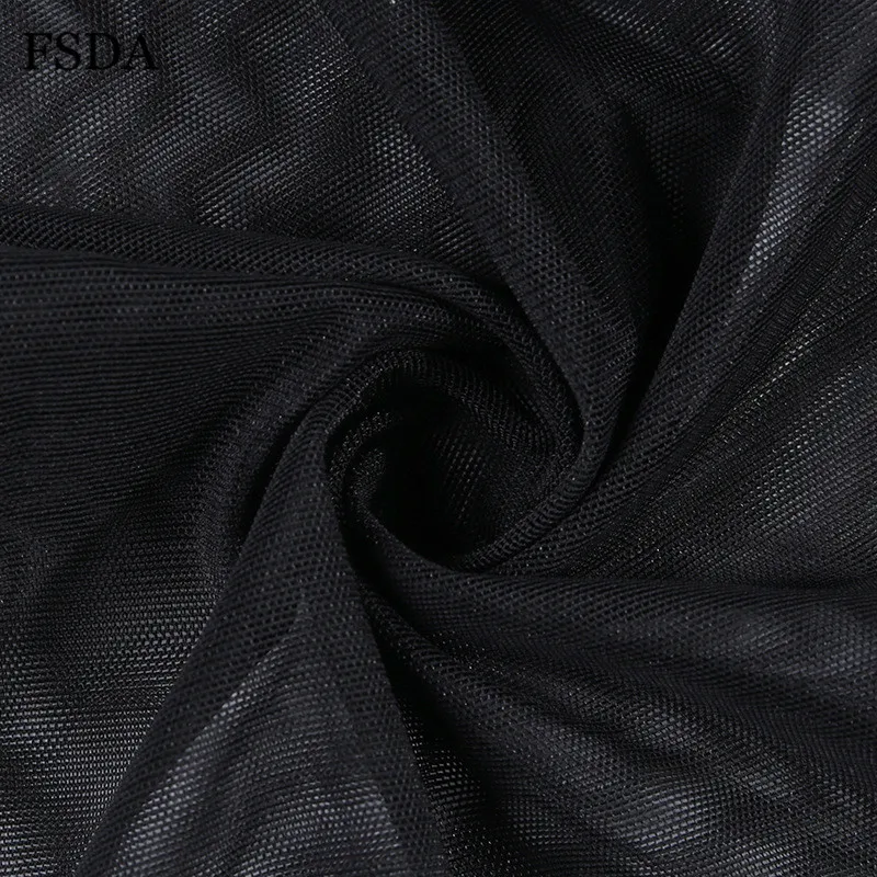 FSDA Mesh Perspective Black Playsuit Slim Fit Zipper Reflective Sport Women Summer Jumpsuits FSDA Mesh Perspective Black Playsuit Slim Fit Zipper Reflective Sport Women Summer Jumpsuits
