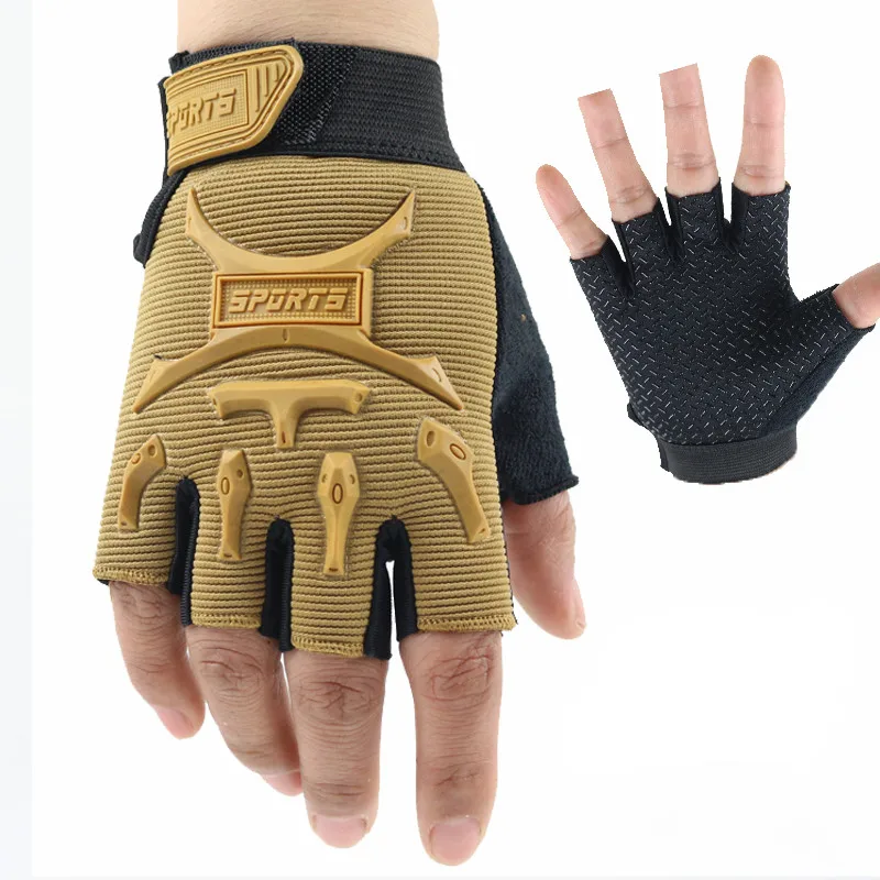 Детские перчатки для велоспорта для мальчиков, Детские камуфляжные тактические перчатки с полупальцами, перчатки для занятий спортом на открытом воздухе, дышащие Нескользящие тренировочные перчатки Eldiven