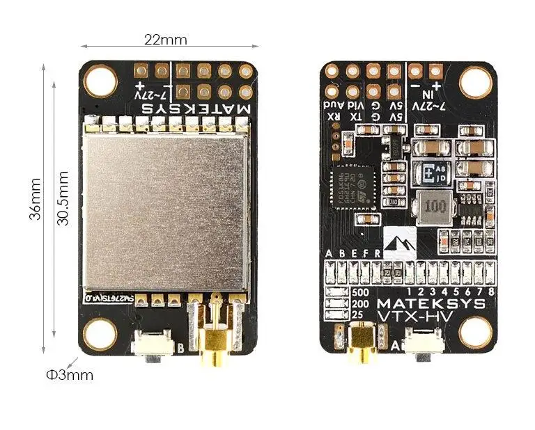 Matek 5 8G 40CH 25mW 200mW 500mW SwitchedVideo Transmitter VTX HV 5V 1A BEC Output For