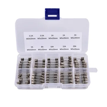 

Promotion! 100Pcs Set 5x20mm Quick Blow Glass Tube Fuse Assorted Kits,Fast-blow Glass Fuses