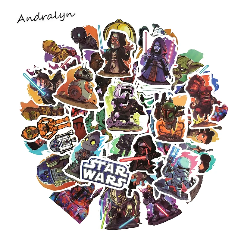 

50 Pcs/Lot American Cartoon Star Wars Mark Hamill Stickers For Luggage Refrigerator Motorcycle Skateboard Backpack Sticker