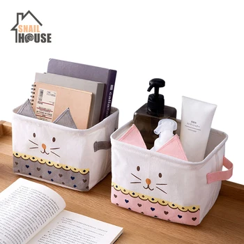 

Snailhouse Cartoon Desktop Lovely Storage Basket Portable Cosmetics Toy Sundries Organization Container Foldable Organizer