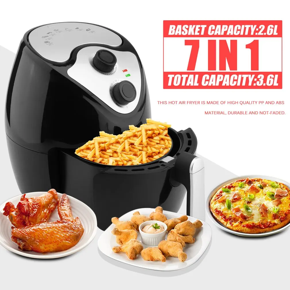 

1300W Multifunctional 360 Degrees Hot Air Circulation Fryer Machine Deep Smokeless Non-stick Fryer Oven Cooker EU Plug