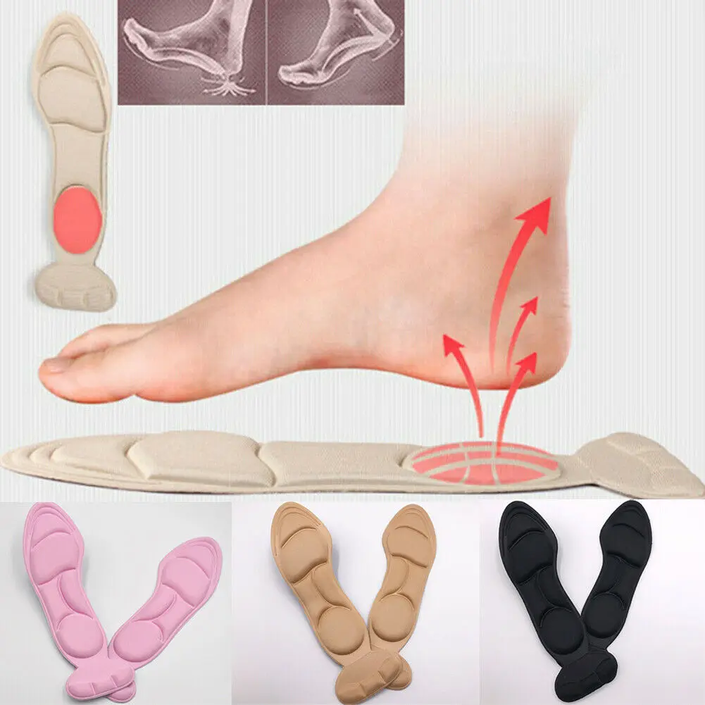 

Memory Sponge 4D Shoe Insoles Pads Heel Cushion Comfort Inserts for Women New