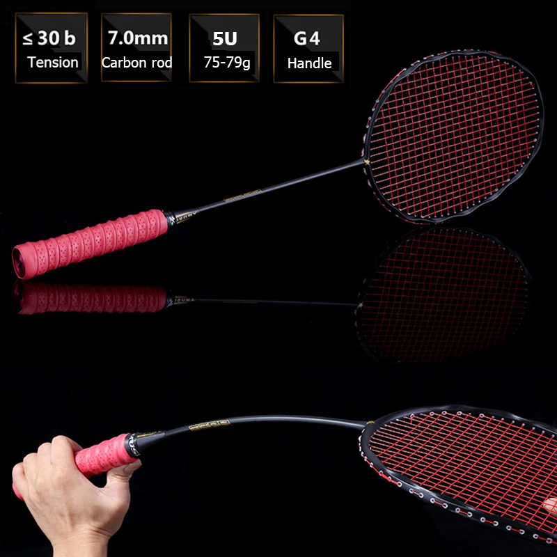 LOKI 75g Curve Shape Badminton Racket Offensive Carbon Badminton