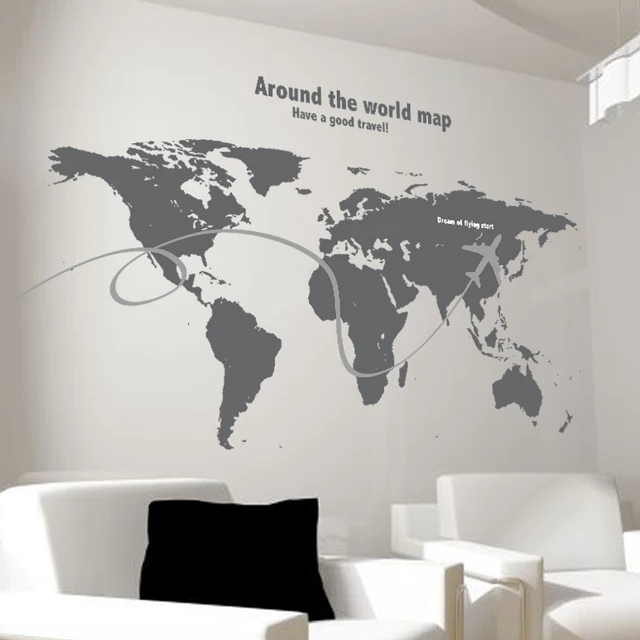 Continental Map Solid Blue Living Room Bedroom Wall Stickers Continental Map Solid Blue Living Room Bedroom Wall Stickers Office Building Corporate Culture Decorative World