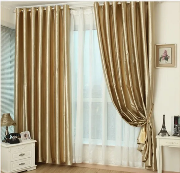 Gancho ojal oro ventana cortinas de lujo cortinas paneles cocina moderna alta shading cortinas del tratamiento