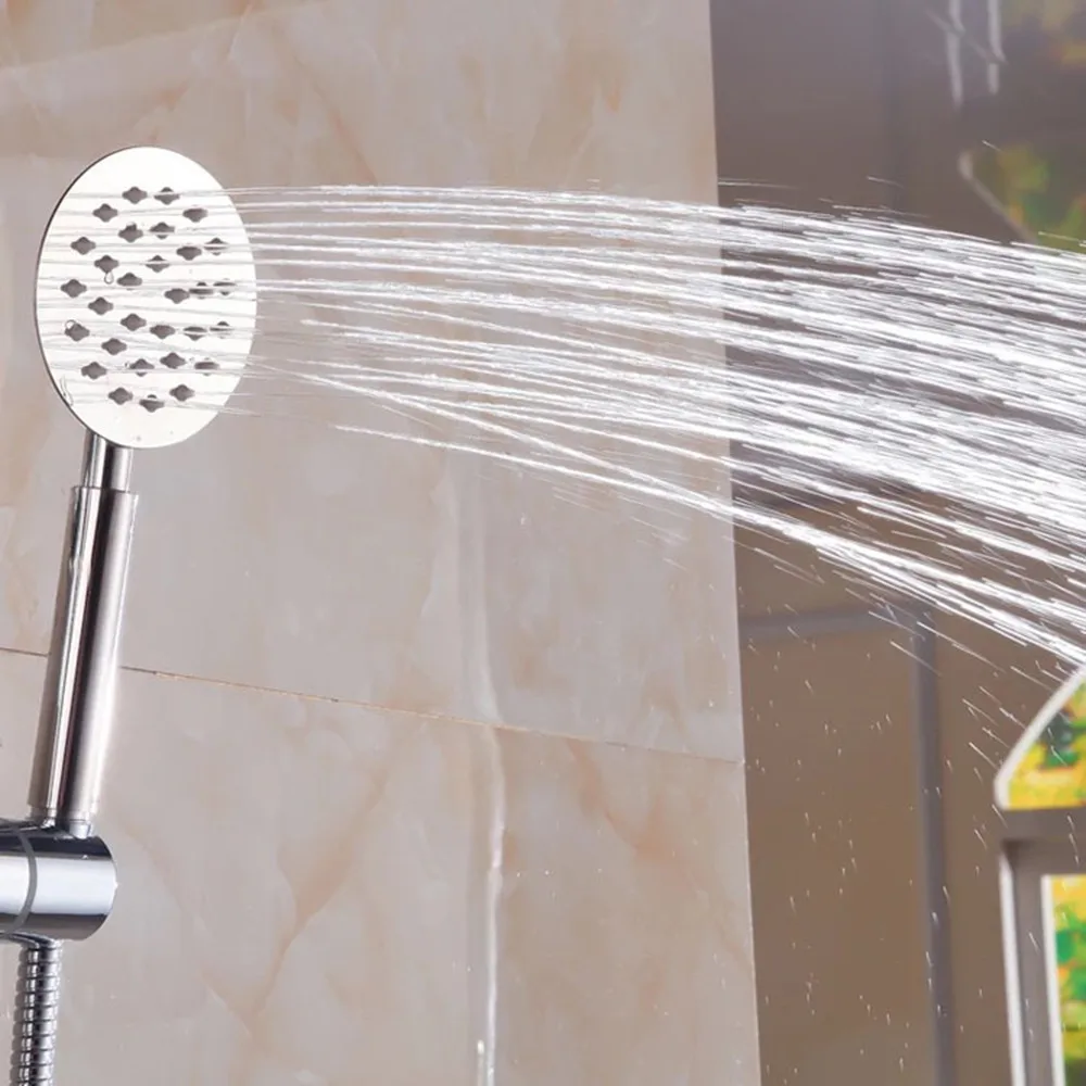 Super Slim Stainless Steel Hand Showerhead Water Saving Handheld