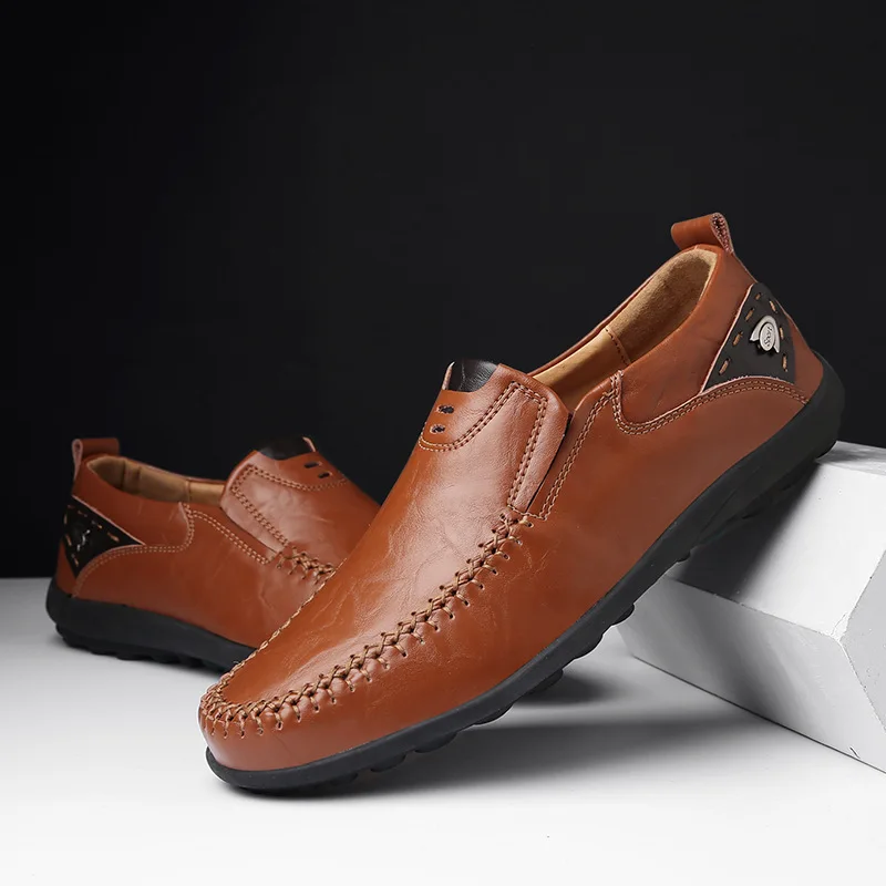 Мужская обувь из натуральной кожи; модная мужская обувь без шнуровки; итальянские кожаные мужские лоферы; Роскошная брендовая мужская повседневная обувь