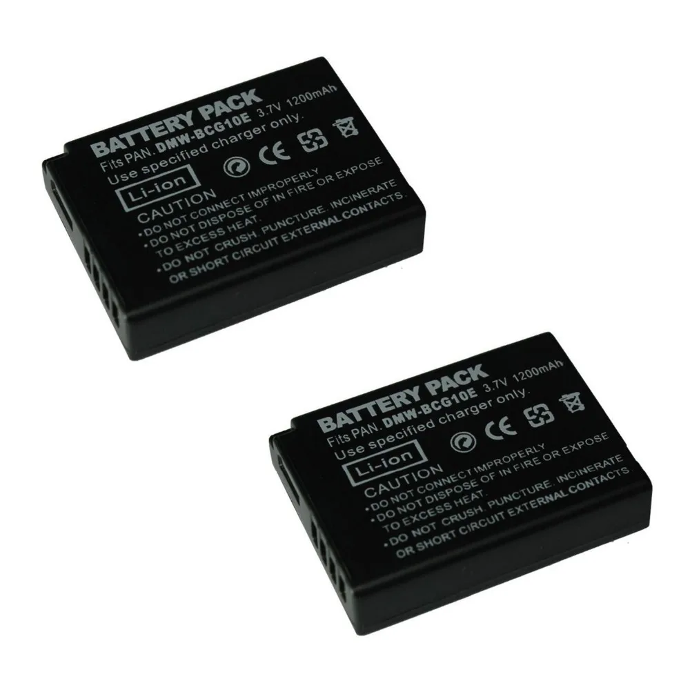 2 шт. 1200 мАч DMW-BCG10E DMW BCG10E аккумуляторная батарея для Panasonic TZ6 TZ7 TZ10 TZ20 TZ65 ZS7 ZS8 ZS10 |