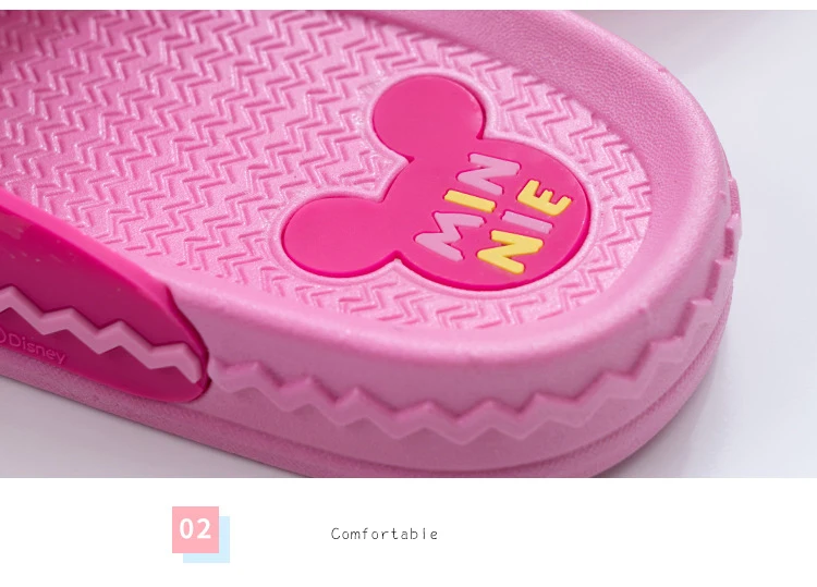 Disney/детская обувь; тапочки для малышей; летние домашние Нескользящие мини-тапочки с Микки из мультфильма для мальчиков и девочек