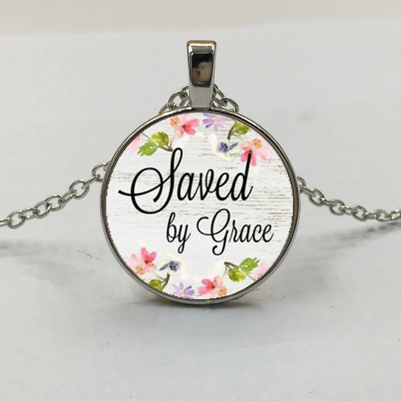 Ожерелье с надписью Save by GRACE подвеска Шарм подарок для нее верное ожерелье