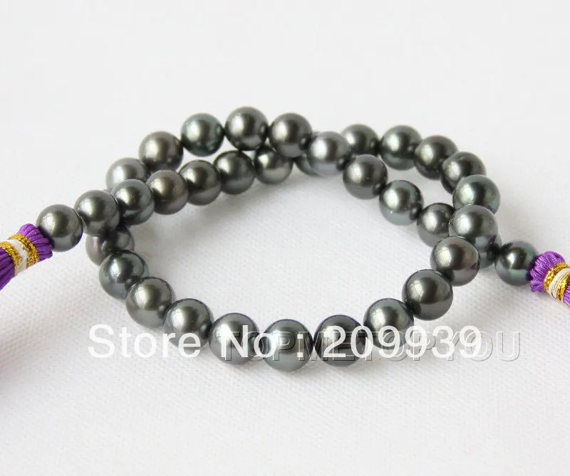 

free shipping 001802 18" 11MM NATURAL SOUTH SEA GENUINE BLACK PERFECT ROUND PEARL NECKLACE