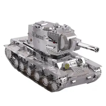 

MU 3D Metal Nano Puzzle War 2 Russia KV 2 Tank model DIY 3D Laser Cut Assemble Jigsaw Toys Desktop decoration GIFT For Audit