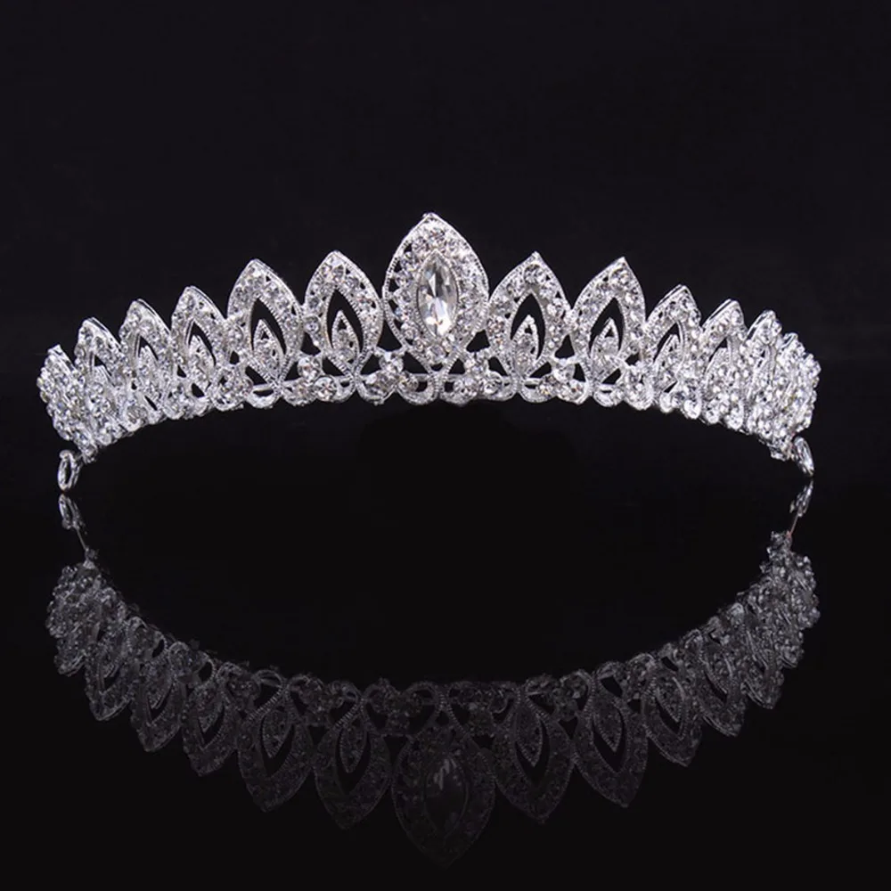 Black Color Rhinestone Wedding Rhinestones Bridal Headpiece Wedding Tiara Crown for Women