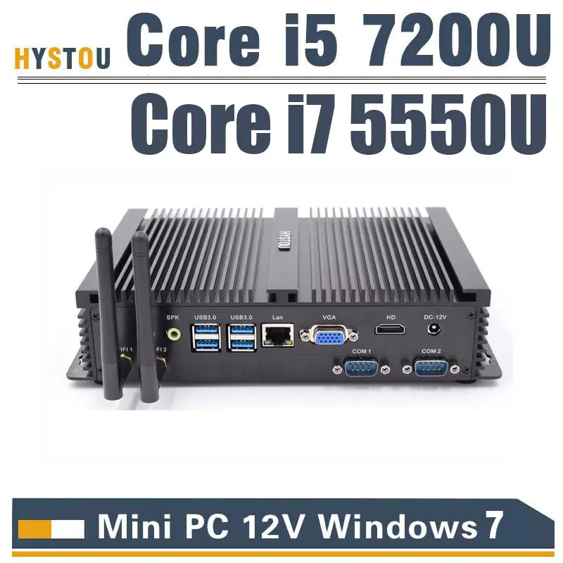 

3 Year Warranty HYSTOU Core i5 7200U Fanless Mini PC windows 10 linux Desktop Industrial PC with Core i7 Windows7 mini Computer