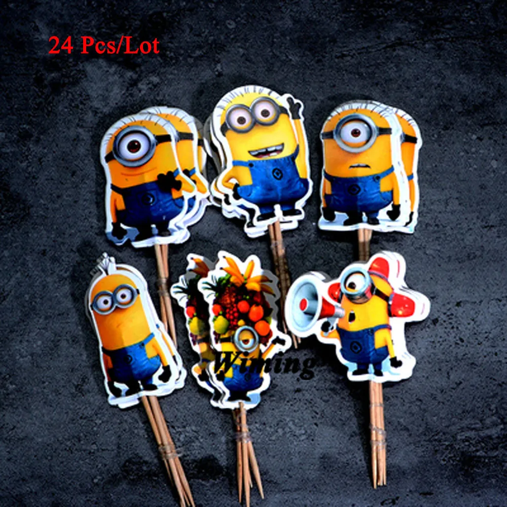 cake topper birthday minions toy cake decorating supplies children kids baby birthday gifts toys minions party cupcake toppers - Цвет: Design 2