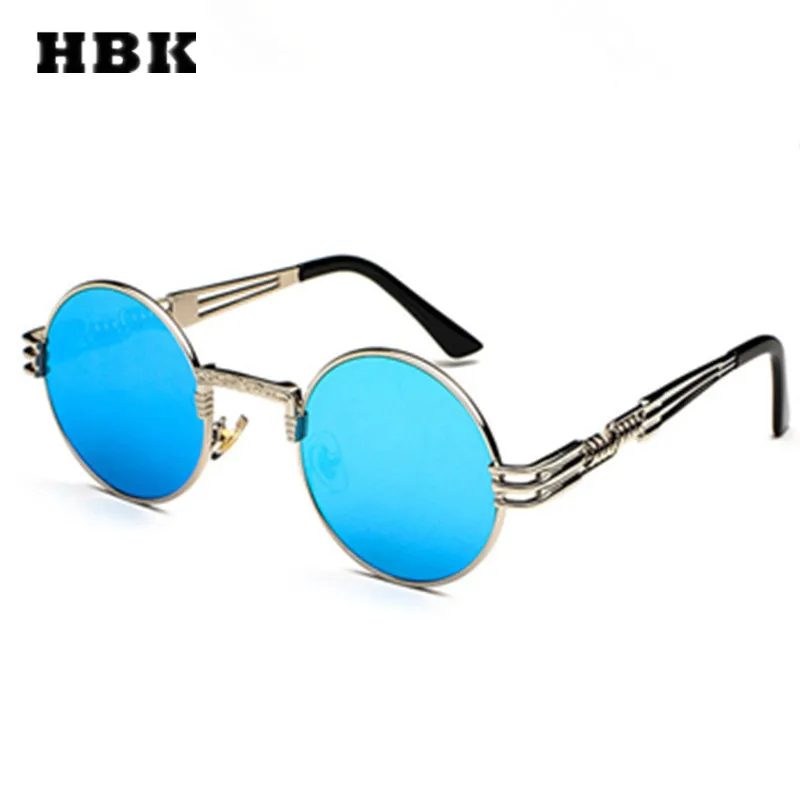 

HBK Unisex Vintage Steampunk Round Sunglasses Modis Oculos De Sol Sun Glasses Transparent Brand Designer For Women Men UV400