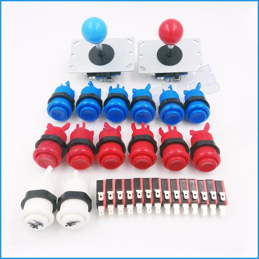 Запчасти для аркадных игр DIY Kit с 2 джойстиками Sanwa+ 14 кнопочными кнопками американского стиля с микропереключателем