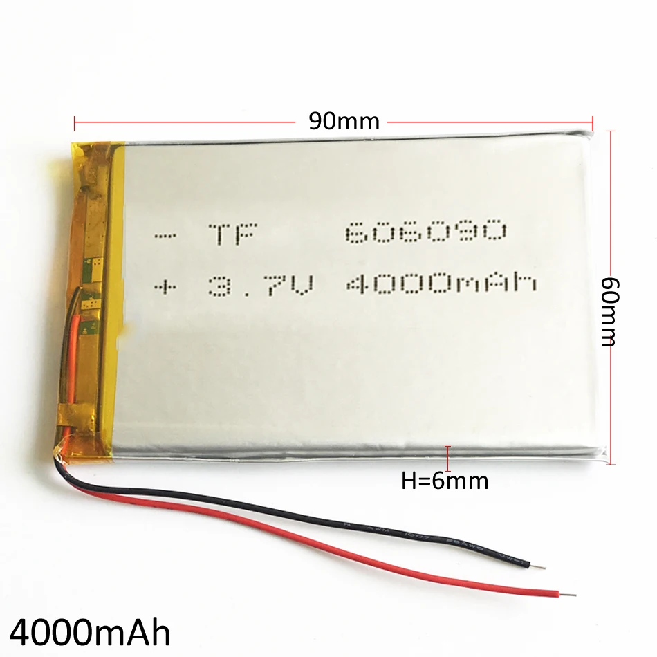 3,7 V 4000mAh 606090 литий-полимерная аккумуляторная батарея для gps psp DVD PAD Электронная книга планшетный ПК Внешний аккумулятор видео игра