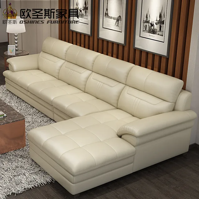 New Model L Berbentuk Pojok Sectional Modern Italia Asli Kulit New Model L Berbentuk Pojok Sectional Modern Italia Asli Kulit Terbaru Furniture Ruang Tamu Sofa