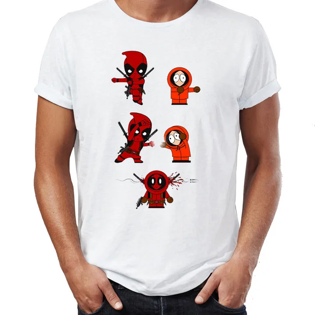 Men S T Shirt Deadpool Fusion With Kenny South Park Funny Artsy Tee T Shirts Aliexpress