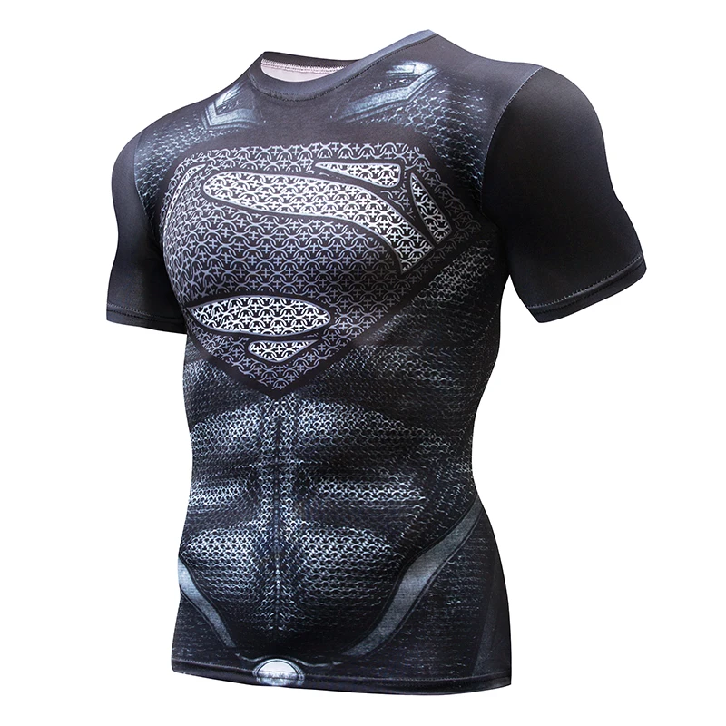 

Superman Shirt Homme Running Men Designer Quick Dry tshirt Running Slim Fit Tops Sport Men 's Fitness Gym T Shirts Muscle Short