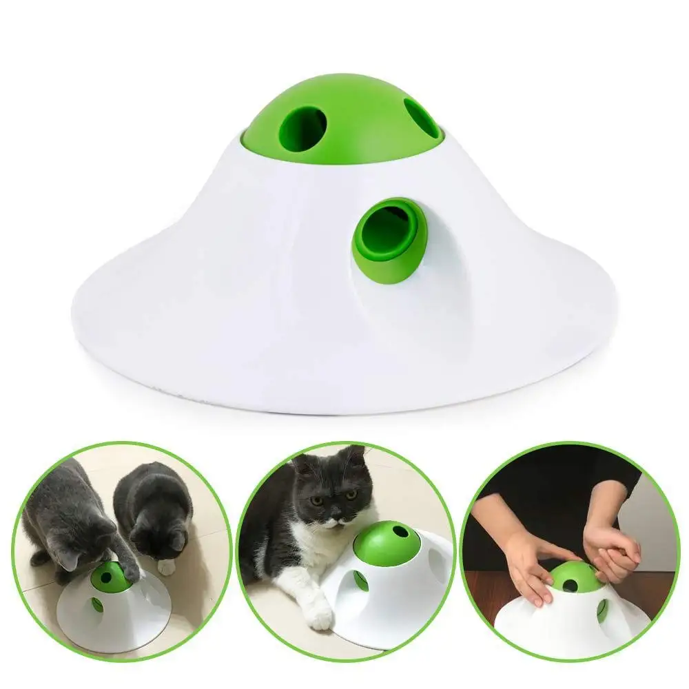 

1PC Pet Toy UFO Shape Pet Leak Hole Toy Detachable Interactive Education Cat Puppy Cat Training Feeding Toy