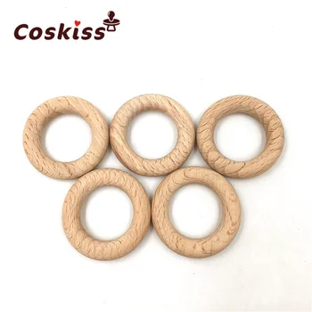 

Nature Montessori Baby Toy Organic Infant Teething Teether Toy Accessories Wooden Ring Set Necklace