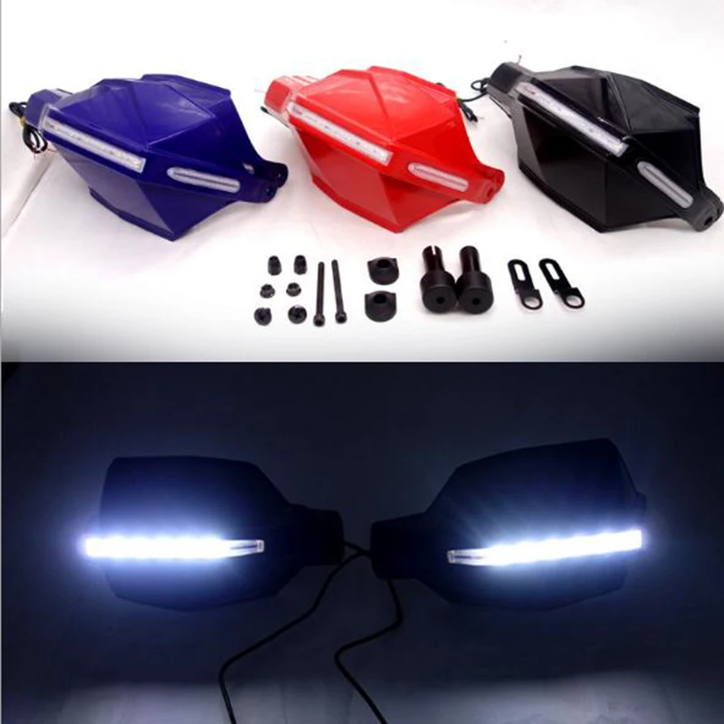 

Motorcycle Hand Guard Handguard Shield Windproof LED Light Motorbike Motocross Universal Protector Modification Protective Gear