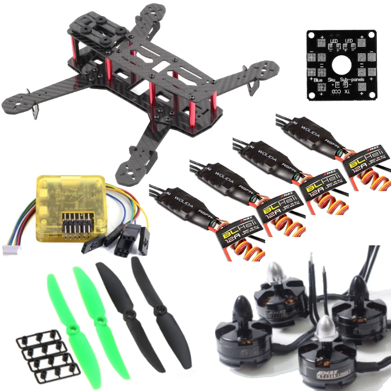 

Carbon Fiber QAV250 ZMR250 Quadcopter & CC3D flight controller & Emax BLHeli 12A Esc & MT2204 2300KV Brushless Motor & 5030 Prop