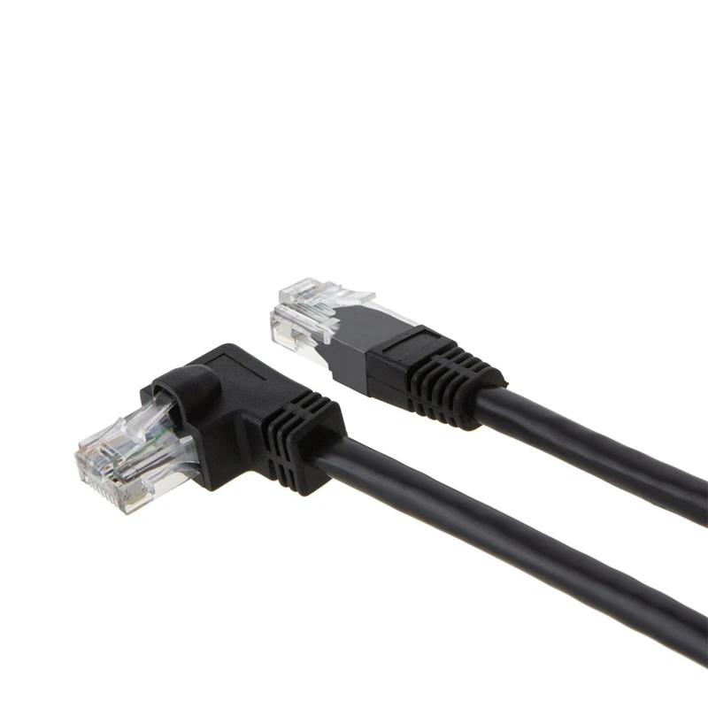 CAT6 Ethernet патч кабель с 50U позолоченным контактом 3 фута левый угловой черный| |