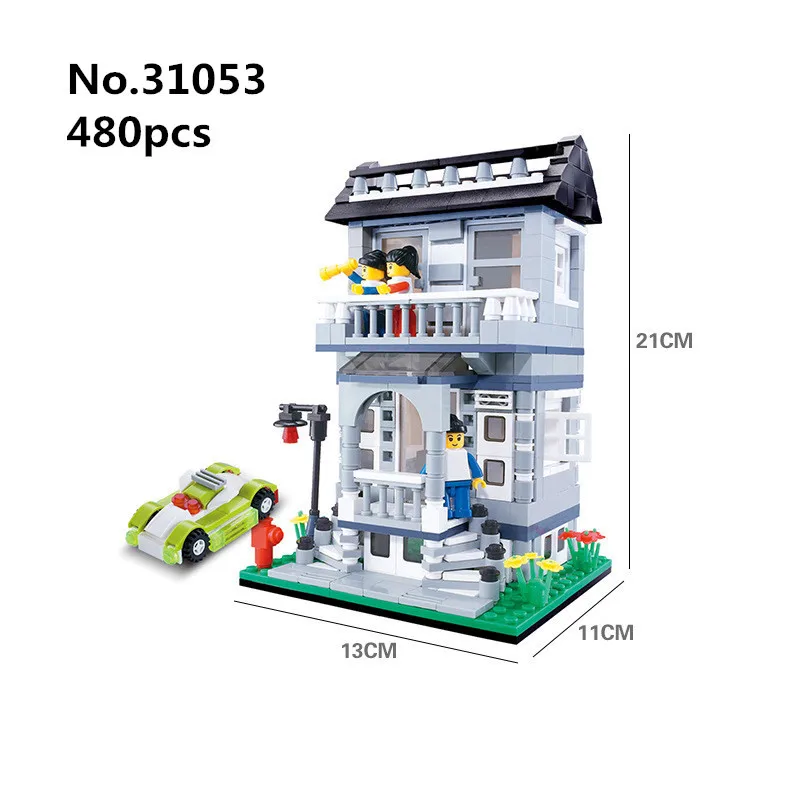 

480Pcs Street View Series Mochizuki Villa Building Blocks Set Bricks Compatible with Legoings For Children Education Gifts Toys