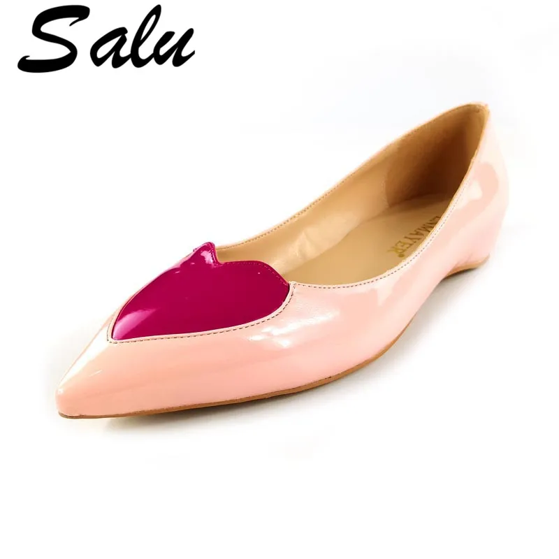 

Salu 2019 Woman Casual Low Heels Shoes Sexy Woman Shoes Plus Size 32 - 45 pink Pumps