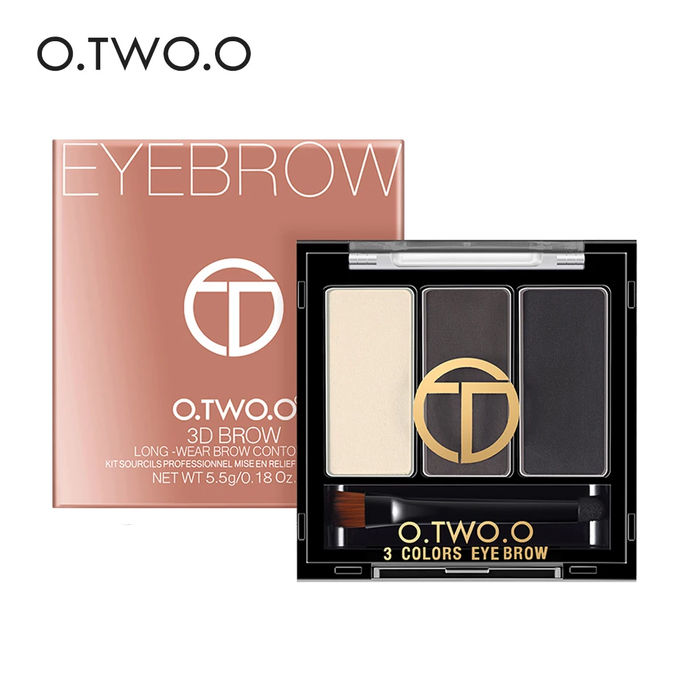 

O.TWO.O Professional 3 Color Easy to Wear Natural Matte Eyebrow Powder Palette Long Lasting Waterproof Makeup Eye Brow Powder