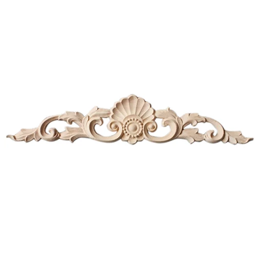 

- New 1pcs Rubber Wood Carved Corner Onlay Applique Furniture Home Decor(30*7cm)