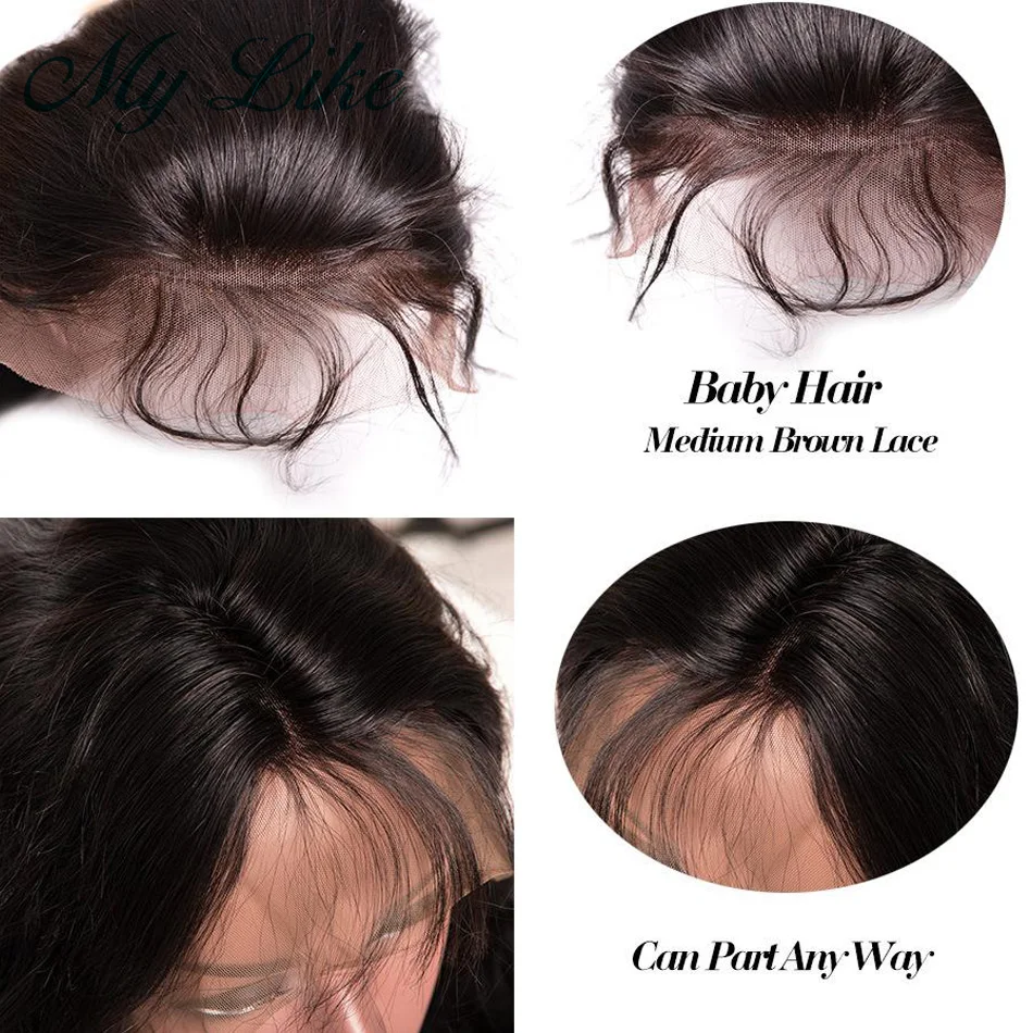 Clearance My Like 360 Lace Frontal Wig Indian Body Wave Human Hair Wigs Pre Plucked with Baby Hair 100% Remy Hair  360 Lace Wig for  Women 4