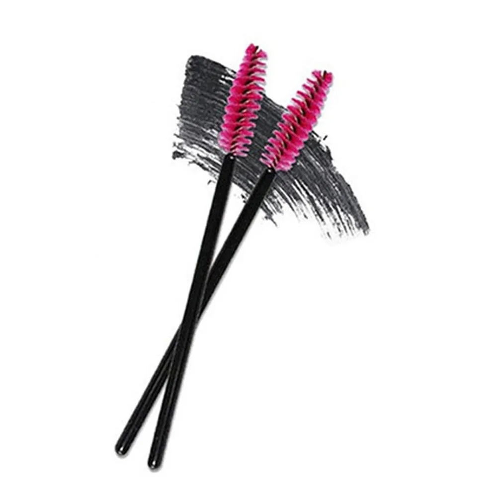 

100pcs/lot make up brush Pink synthetic fiber One-Off Disposable Eyelash Brush Disposable make up Spoolers Eye Lash Makeup Tool