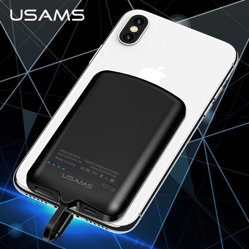 USAMS Mini 2A Nano Adsorption Back Clipped Power Bank 4000mah External Battery Charger for iPhone Android USB General | Мобильные