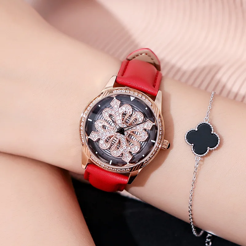 

2019 Popular Rotation Women Watches Ladies Fashion Elegant Casual Quartz Wristwatch Luxury Woman Leather Strap Watch Clock reloj