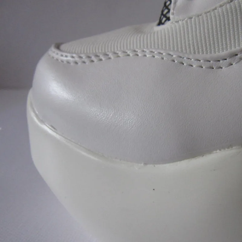 Г., модная повседневная женская обувь, увеличивающая рост дышащая обувь на платформе с сеткой женская обувь на плоской подошве белого цвета