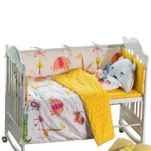 Детские Постельное белье комплект из 3 предметов из хлопка Детская кроватка комплект детская кроватка Постельное белье 120*60 наволочка с мультяшным принтом лист Стёганое одеяло крышки